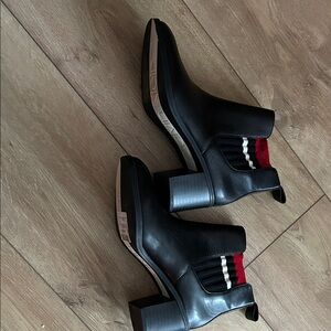 Calvin Klein Black Ankle Boots with Red and White Stripes
